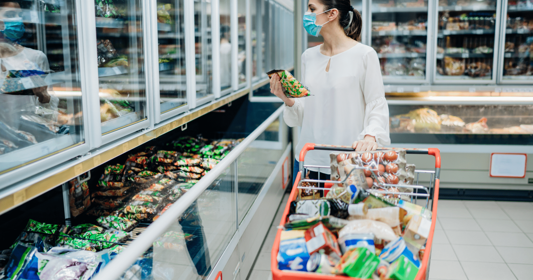 Business women buying grocery products for business